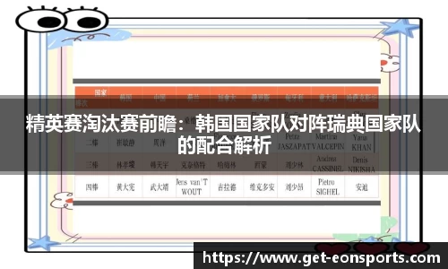 精英赛淘汰赛前瞻：韩国国家队对阵瑞典国家队的配合解析